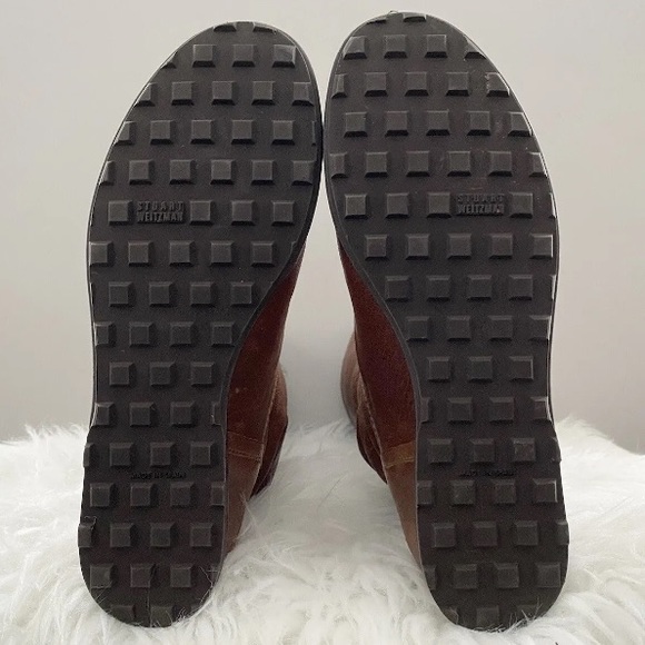 Stuart Weitzman Brown Leather Tall Knee High Riding Flat Boots Women's US Size 6 - Picture 15 of 15